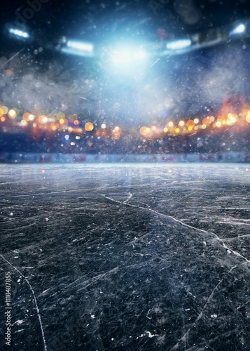 Wallpaper Mural  Hockey ice rink sport arena field with a sporting trophy cup - stadium Torontodigital.ca