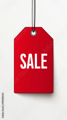 SALE tag on White Background: Vector Illustration with Flat-Style Design