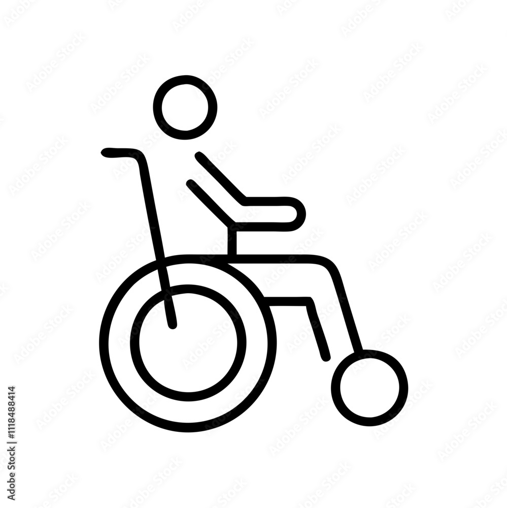 Accessible parking icon in black outline with modern design for disability-friendly facilities Accessible parking icon in black outline with modern design for disability-friendly facilities