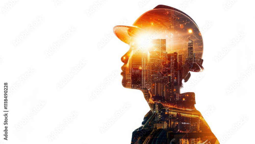Dynamic Double exposure female Engineer check and control welding robotics automatic arms machine in intelligent factory with monitoring system software. Digital manufacturing operation industry Dynamic Double exposure female Engineer check and control welding robotics automatic arms machine in intelligent factory with monitoring system software. Digital manufacturing operation industry