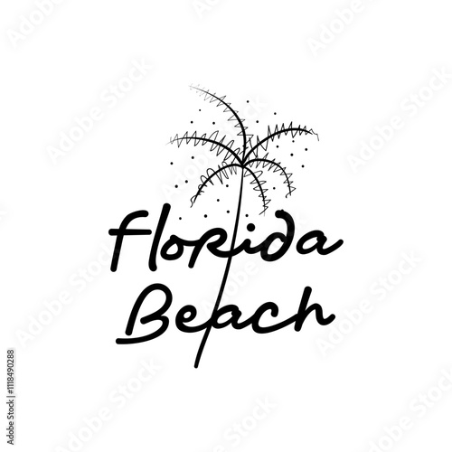 Florida Beach Typogarhpy with Coconut Tree