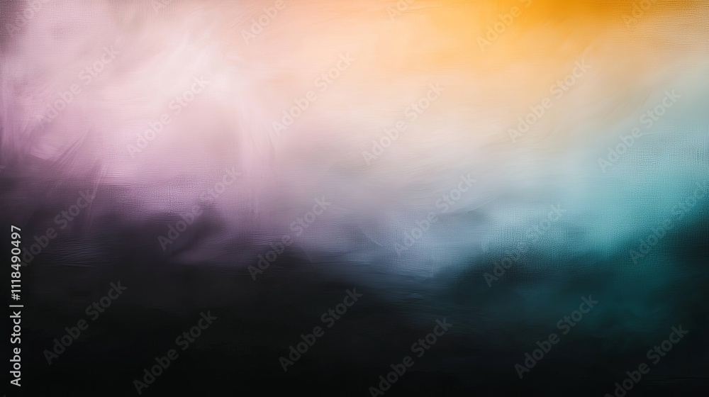 Fototapeta premium Abstract art with pastel and teal colors creates a dreamy, hazy mood.