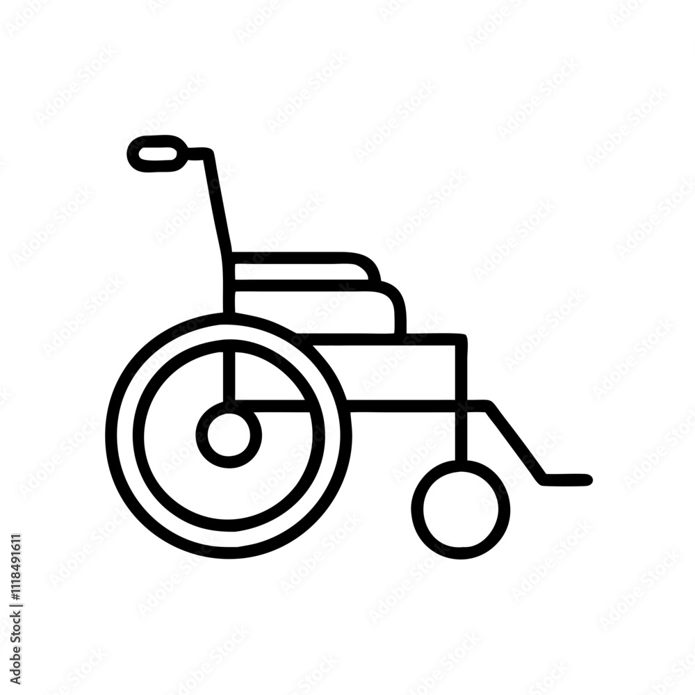 Wheelchair icon in black outline with modern design for accessibility concept Wheelchair icon in black outline with modern design for accessibility concept