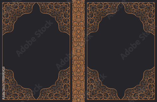 Ornamental book cover design template