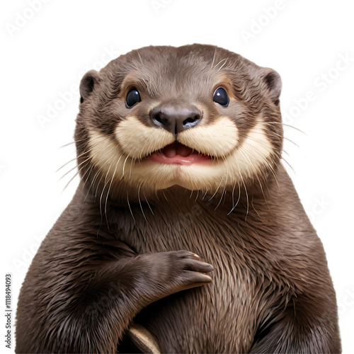 Otter on transparent background photo