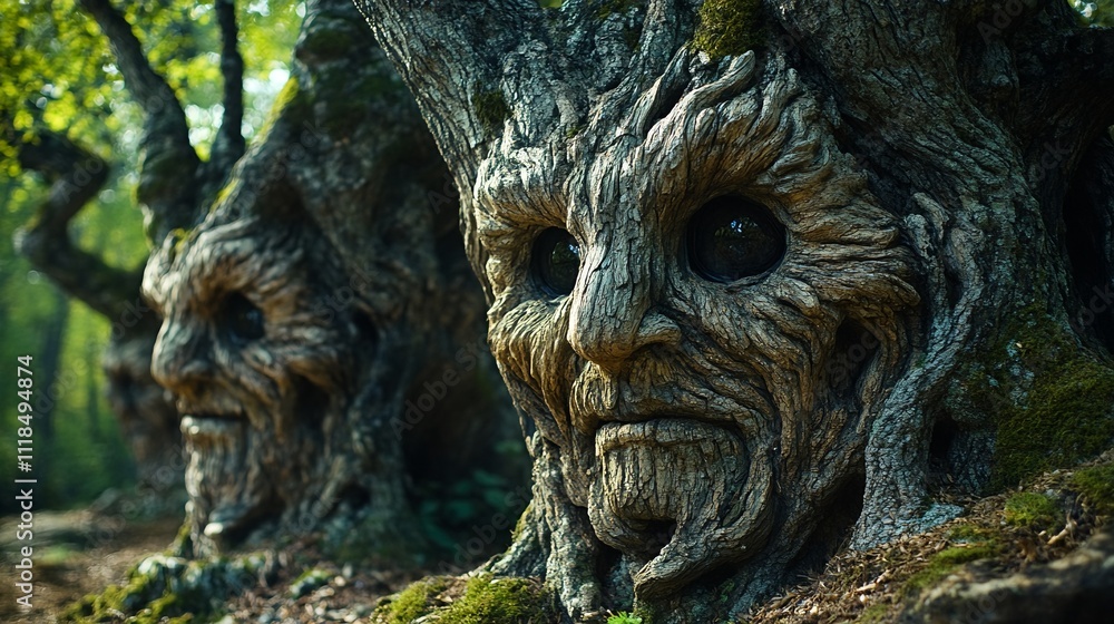 Enchanted forest of talking trees, each with its own unique personality and wisdom


