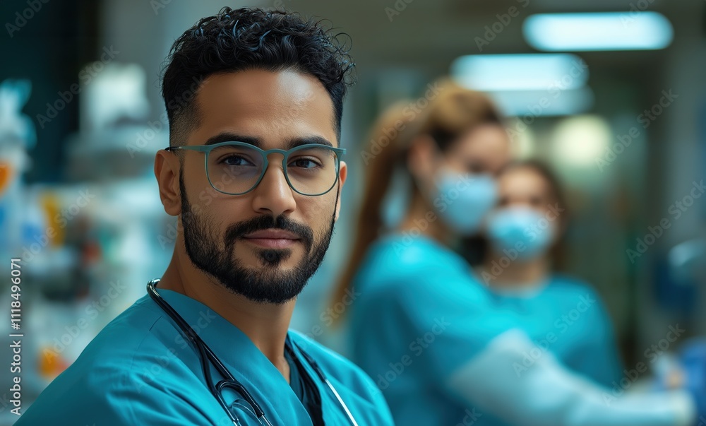 Professional healthcare worker administering a vaccine in a clinical setting Professional healthcare worker administering a vaccine in a clinical setting