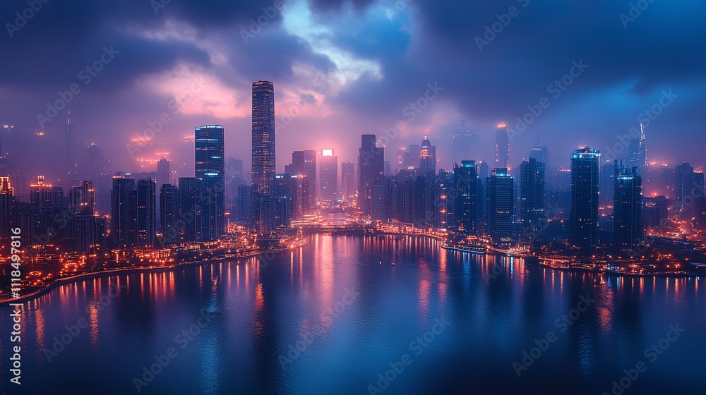 Fototapeta premium smart city infrastructure and technology
