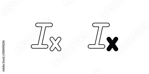 subscript set icon with white background vector stock illustration