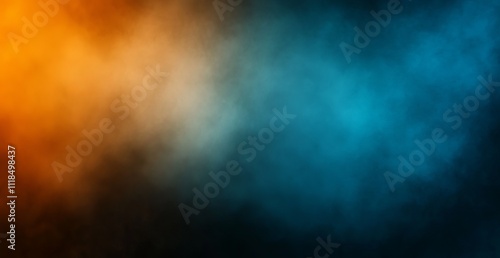 Abstract smoky backdrop with warm orange and cool blue tones. Perfect for designs needing a mystical, atmospheric feel.