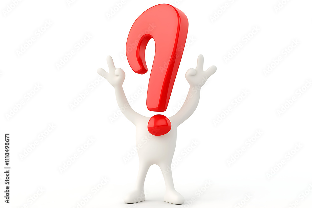 A whimsical character with a large red question mark for a head, expressing curiosity. A whimsical character with a large red question mark for a head, expressing curiosity.