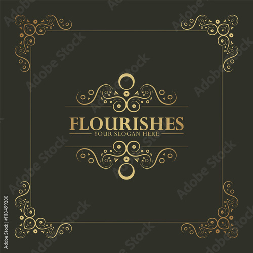 Luxury ornament greeting card vector template