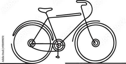 Minimalist Line Vector Bicycle Design on White Background photo