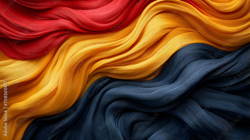 Abstract Background with Red, Yellow, and Blue Waves Abstract Background with Red, Yellow, and Blue Waves
