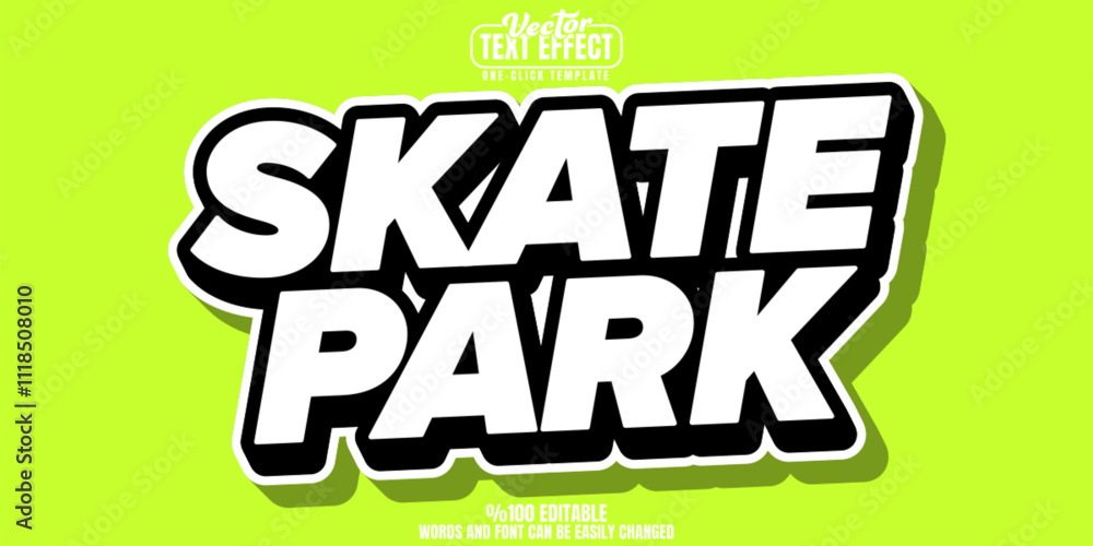Skate editable text effect, customizable urban and street 3d font style