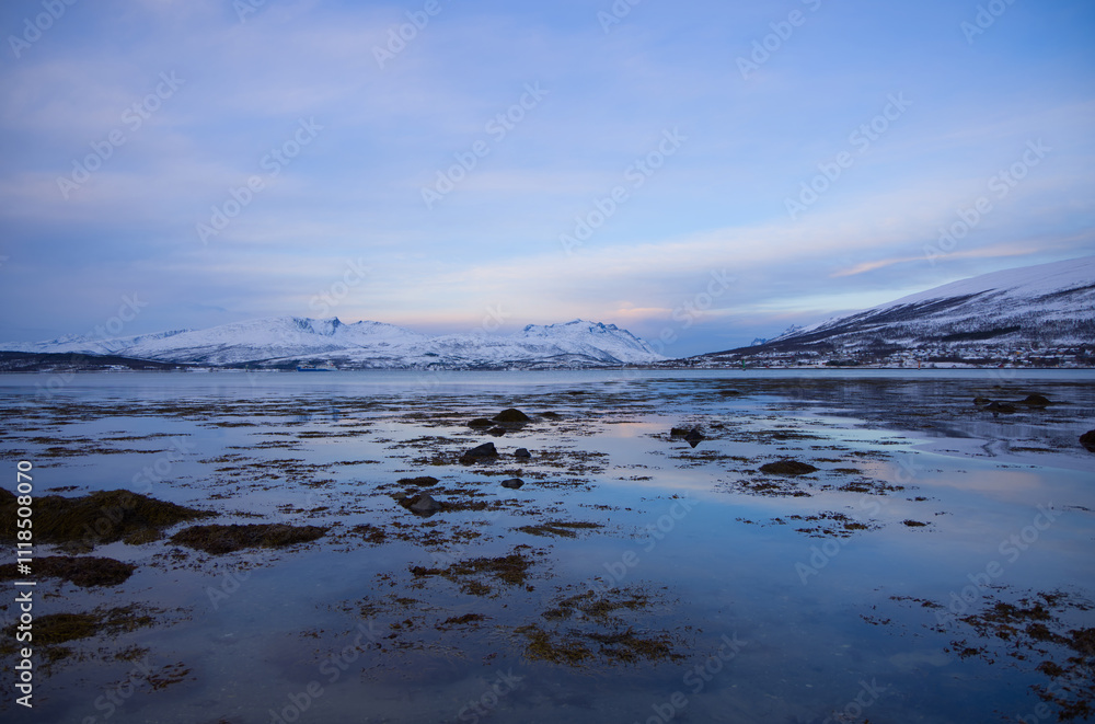 View of the fjord in Tromso, Norway View of the fjord in Tromso, Norway
