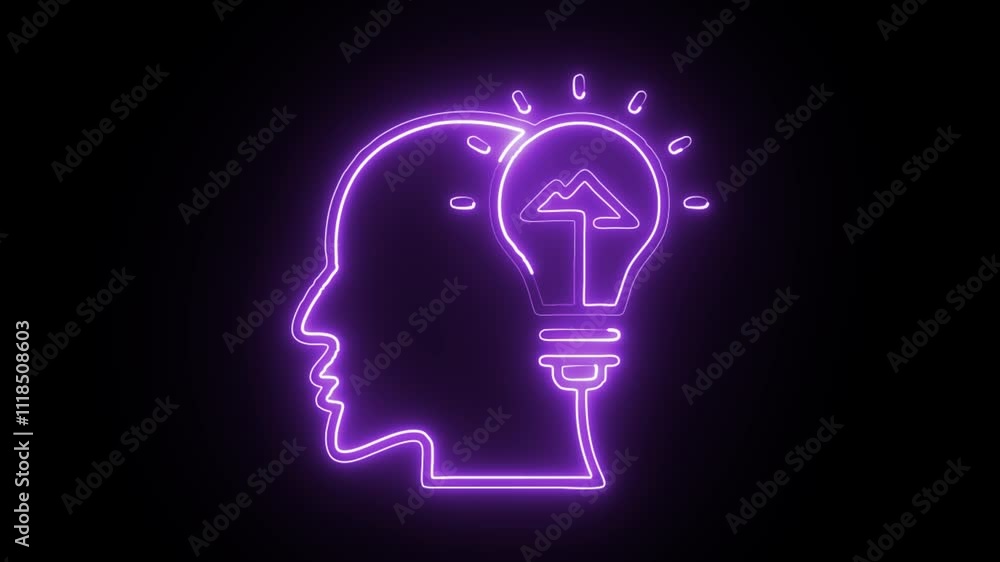 glowing neon planet earth icon isolated on black background. HD video motion graphic animation glowing neon planet earth icon isolated on black background. HD video motion graphic animation