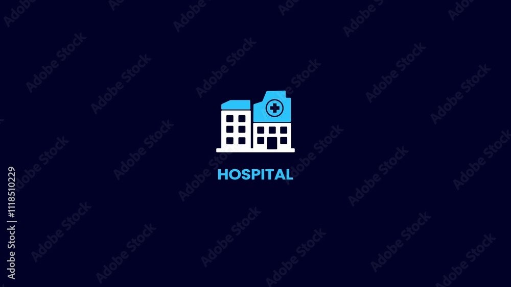 Hospital building icon. Health care center concept. simple design health care center concept animation. Hospital building icon. Health care center concept. simple design health care center concept animation.