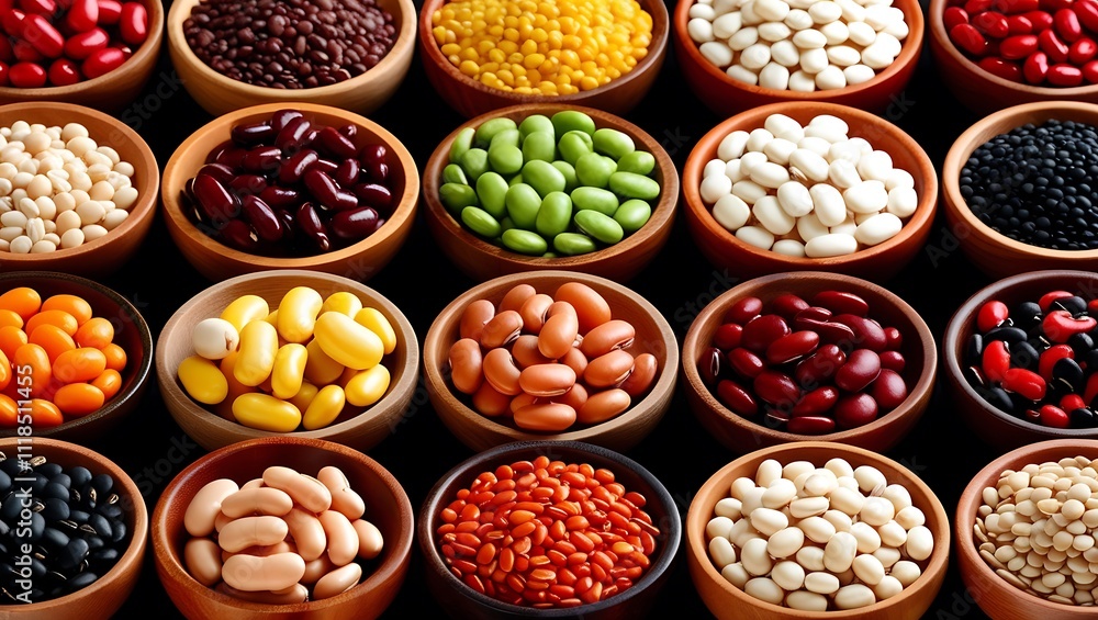 Seamless texture with legumes on background Seamless texture with legumes on background