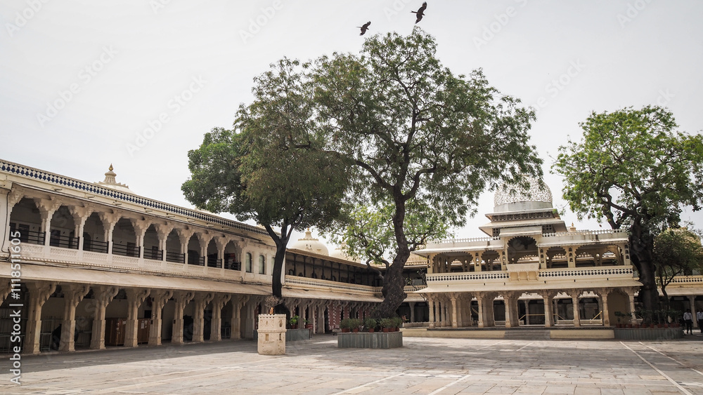 Fototapeta premium The architecture in the city center of Udaipur in India