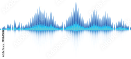 Blue gradient music waveforms are creating a colorful sound wave vector illustration, representing digital audio signal and studio equalizer