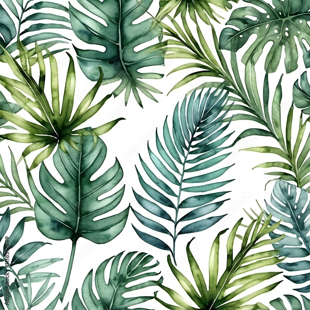 Tropical Paradise Watercolor Pattern Tropical Paradise Watercolor Pattern