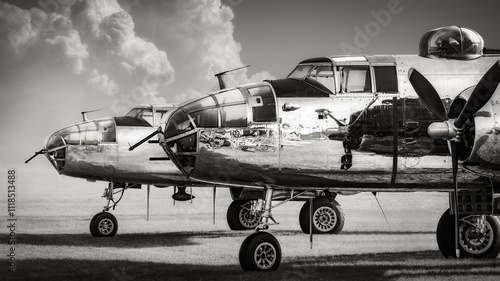 american bomber planes against a dramatic sky