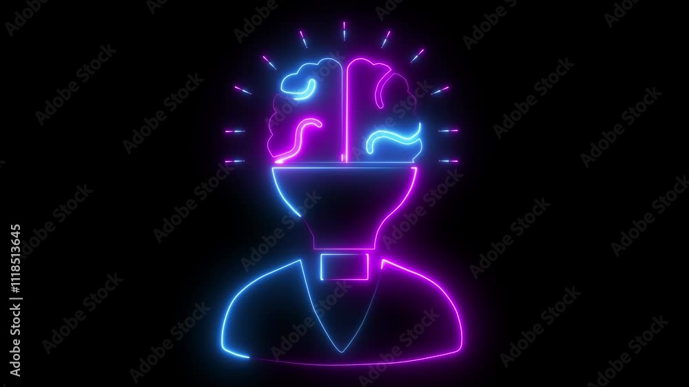 Human head have light bulb in middle that can fill in many icon inside for your concept. Intelligence and idea concept. Human head have light bulb in middle that can fill in many icon inside for your concept. Intelligence and idea concept.