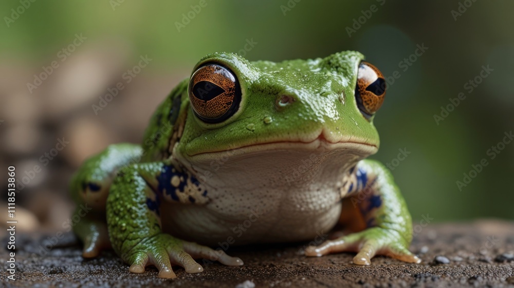 Obraz premium Green Frog Closeup