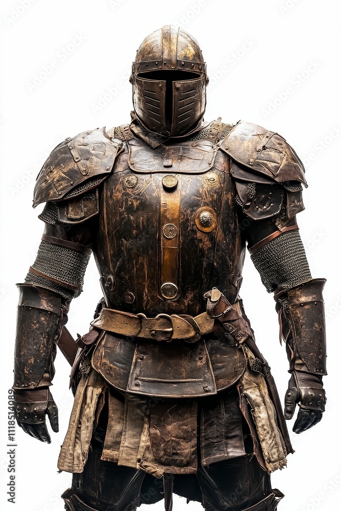 Weathered knight, full armor, medieval attire. Weathered knight, full armor, medieval attire.