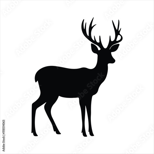 Deer silhouette icon set vector design image illustration. Deer Black Silhouette set. Deer Silhouette collection  set. 