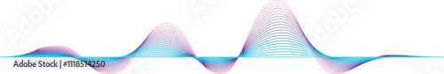 Colorful sound waves are creating a dynamic visual representation of audio signals, music waveforms, and digital studio equalizer effects, blending vibrant colors with elegant curves