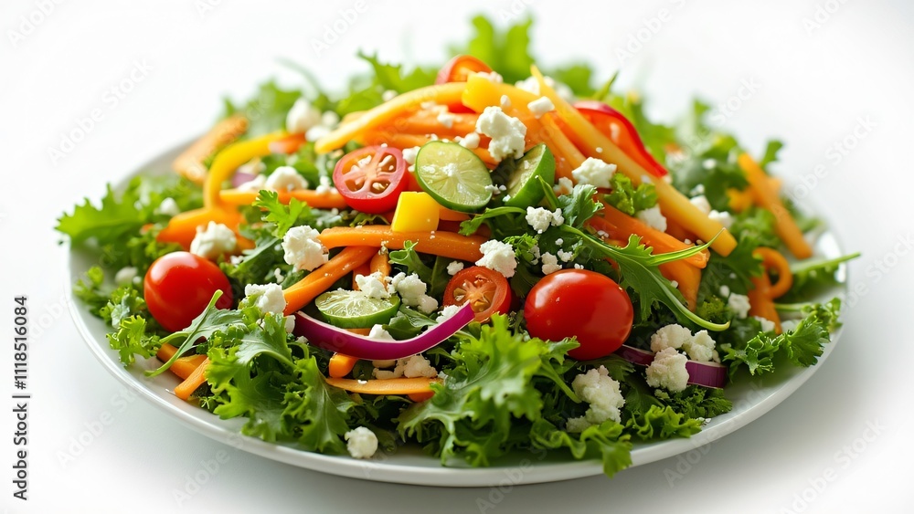 Vibrant Mixed Green Salad with Colorful Vegetables and Creamy Feta Cheese, A Fresh and Serene Culinary Delight Vibrant Mixed Green Salad with Colorful Vegetables and Creamy Feta Cheese, A Fresh and Serene Culinary Delight
