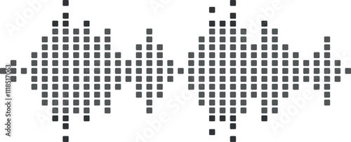 Abstract music wave creating a dynamic tune equalizer vector set, visualizing radio signal frequencies and digital voice patterns, capturing the essence of sound and technology