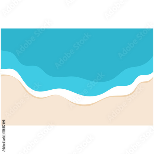 Beach Background Wave. Sandy beach and water summer holiday background vector illustration.