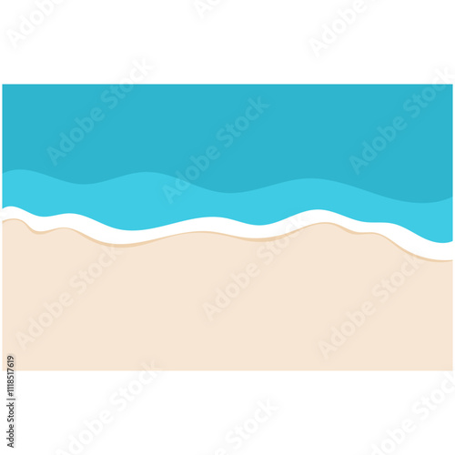 Beach Background Wave. Sandy beach and water summer holiday background vector illustration.