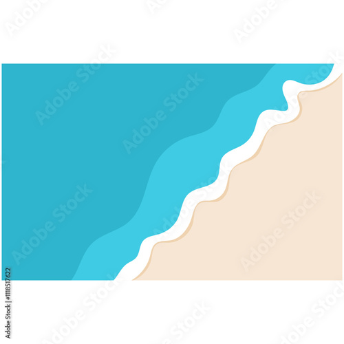 Beach Background Wave. Sandy beach and water summer holiday background vector illustration.