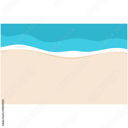 Beach Background Wave. Sandy beach and water summer holiday background vector illustration.