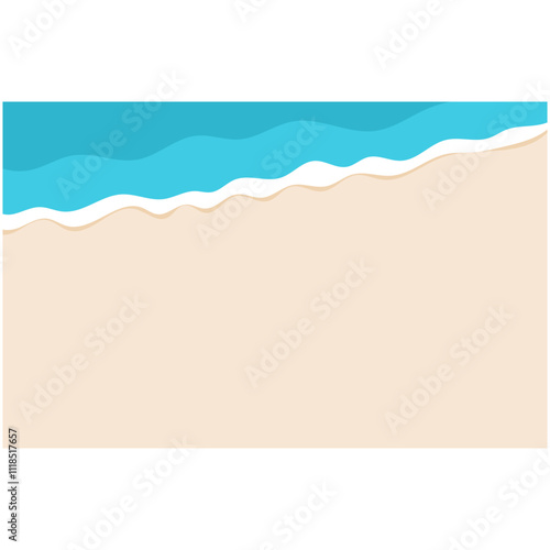 Beach Background Wave. Sandy beach and water summer holiday background vector illustration.
