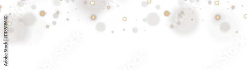 PNG light of gold dust. Bokeh light effect background png. Christmas glowing dust background. Yellow flickering glow with confetti bokeh light and particle motion.