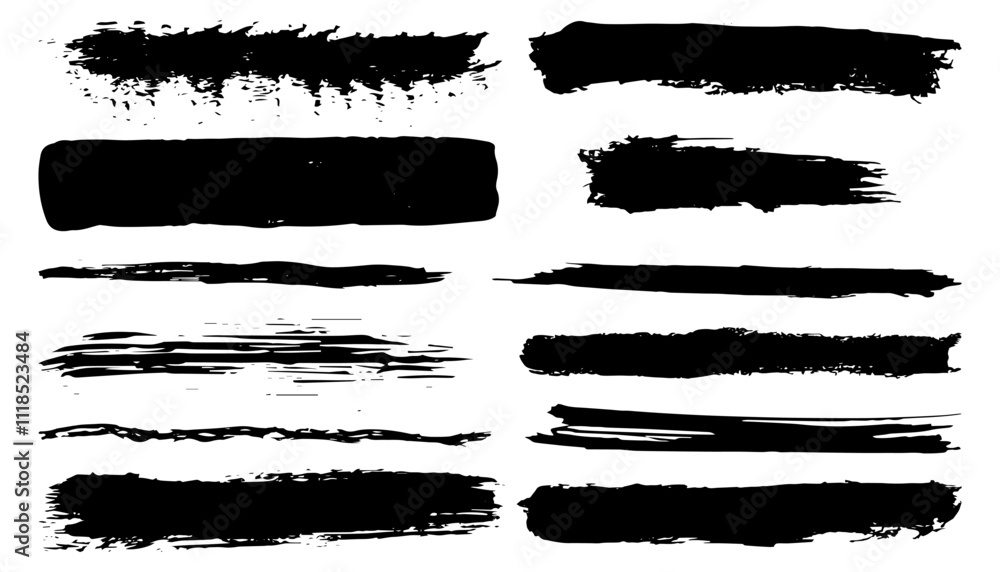 Brush strokes. Vector brush set. Text boxes. Roughly drawn elements. Brush strokes. Vector brush set. Text boxes. Roughly drawn elements.