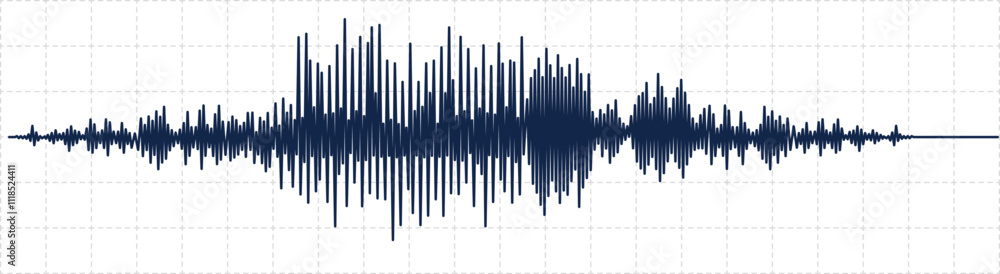 Dark blue seismic activity diagram showing radio frequency waves and oscilloscope waveform graph on white background with grid is representing earthquake or other earth vibration Dark blue seismic activity diagram showing radio frequency waves and oscilloscope waveform graph on white background with grid is representing earthquake or other earth vibration
