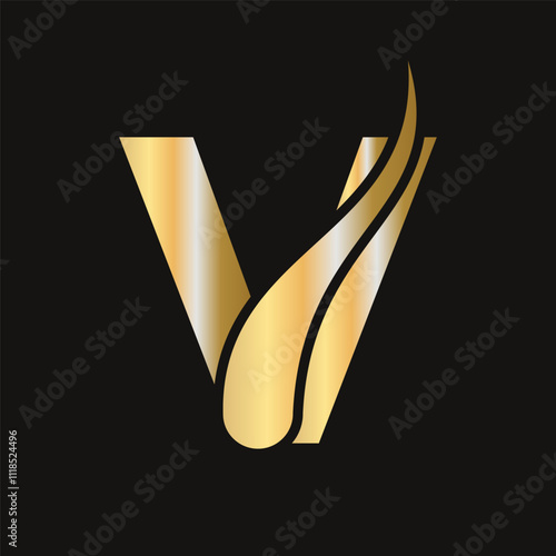 Letter V Hair Treatment Logo, Hair Treatment Logo Design