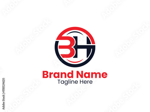 Creative Circle BH monogram logo design HB vector logo designs, BH logo