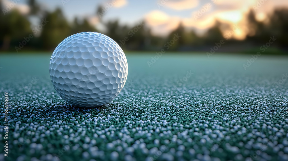 Golf Ball on Green Putting Green - 3D Illustration Golf Ball on Green Putting Green - 3D Illustration