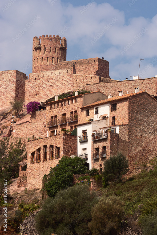 Portrait of the castle and the historic town. Photography session at Vilafamés town Spain Portrait of the castle and the historic town. Photography session at Vilafamés town Spain
