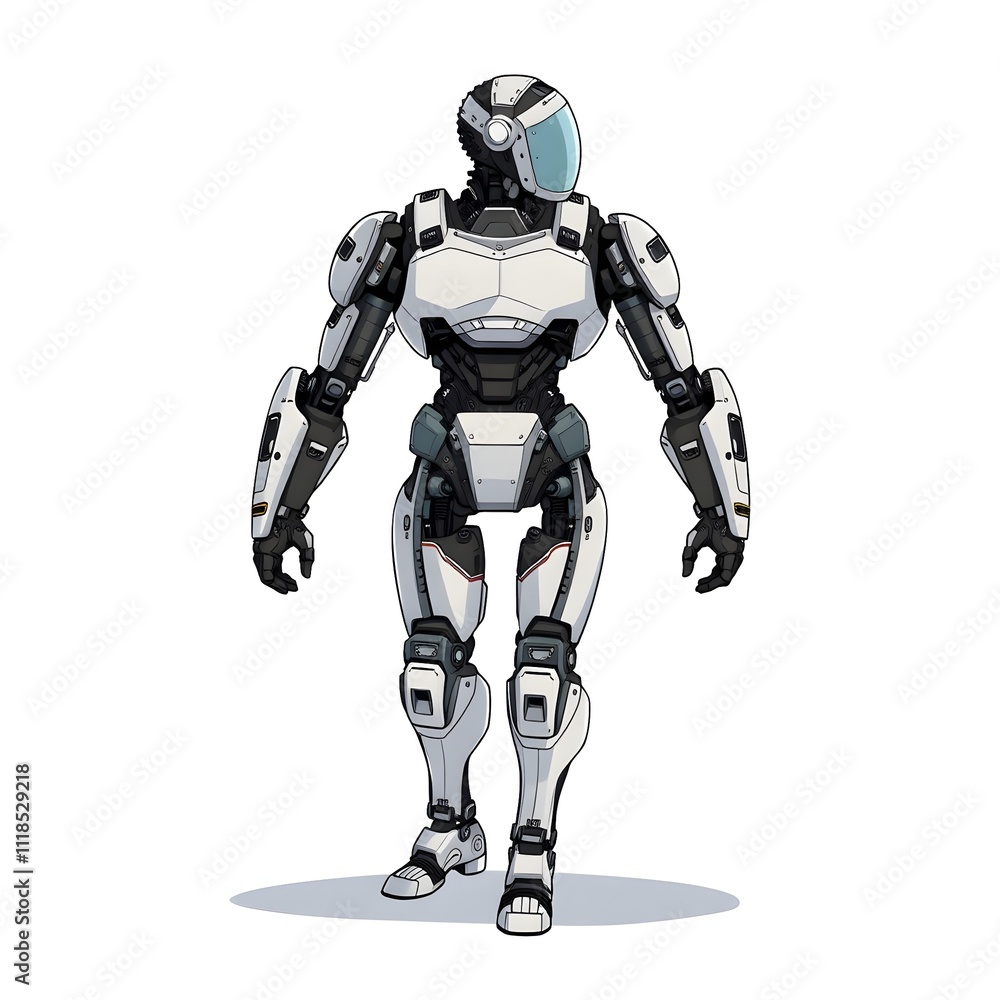 A futuristic 3D render of a robot, mechanical android soldier standing with a weapon, showcasing advanced artificial intelligence and cybernetic technology, modern robot A futuristic 3D render of a robot, mechanical android soldier standing with a weapon, showcasing advanced artificial intelligence and cybernetic technology, modern robot