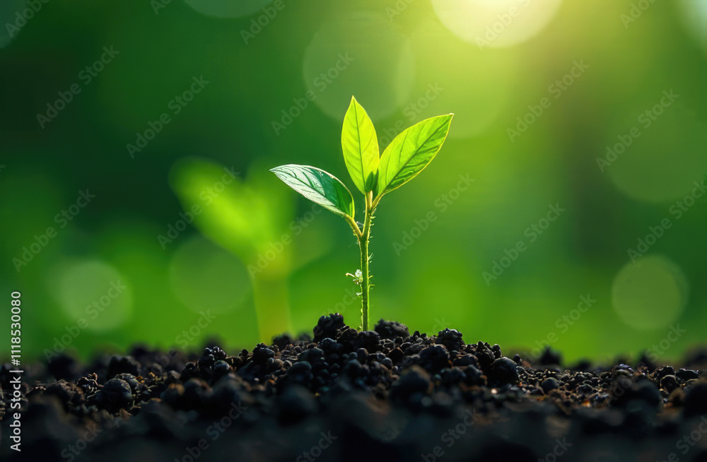 Plants Grow With Light Flash Effects - Money Growth Concept Plants Grow With Light Flash Effects - Money Growth Concept