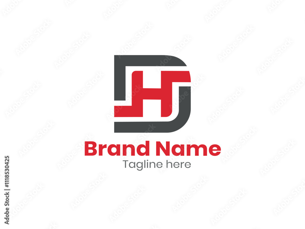 Fototapeta premium Creative DH monogram logo design HD vector logo designs, DH logo