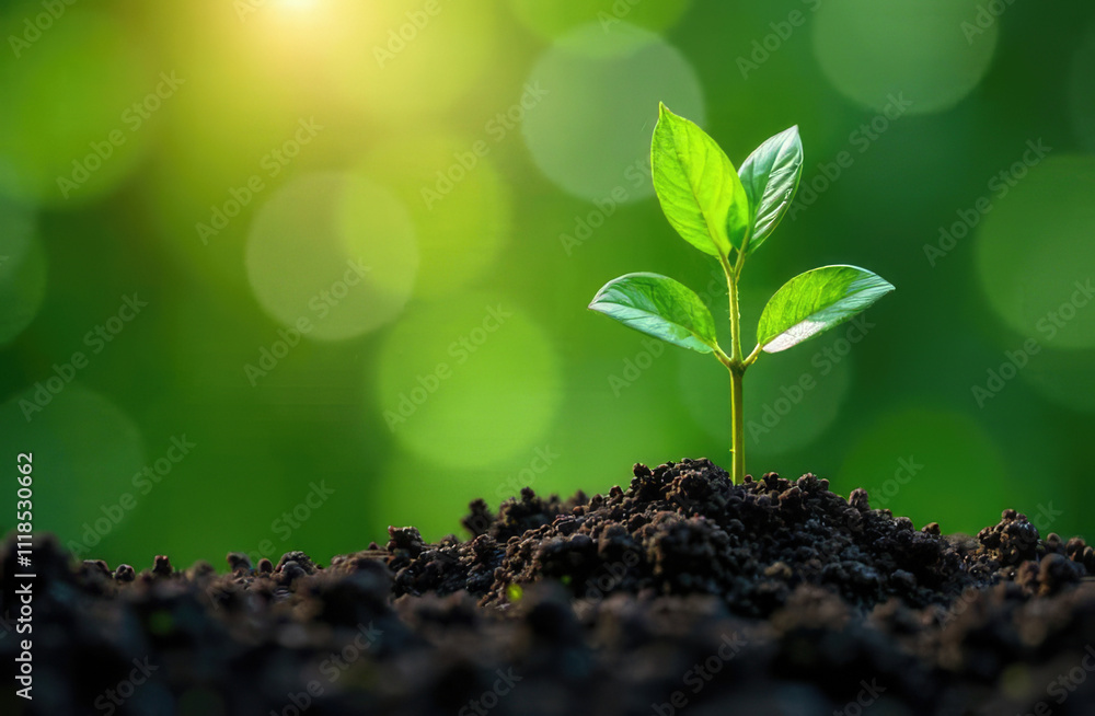 Plants Grow With Light Flash Effects - Money Growth Concept Plants Grow With Light Flash Effects - Money Growth Concept
